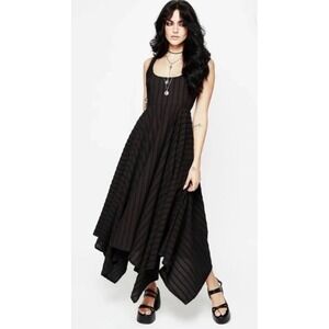 Disturbia Blythe Handkerchief Hem Midaxi Dress Black Size 8 New With Tags